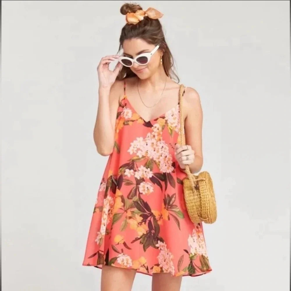 Show Me Your Mumu Circus Mini Dress Coral Floral Size Large